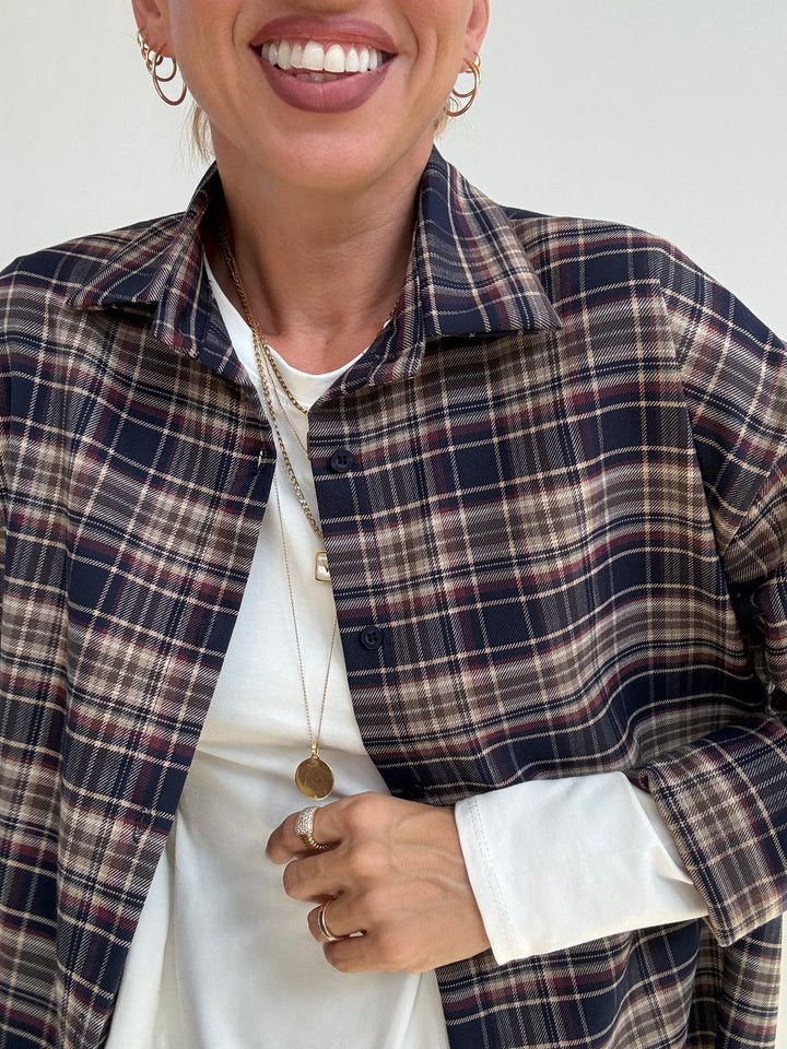 CAMICIA MIRTA CHECK BLU/VINO