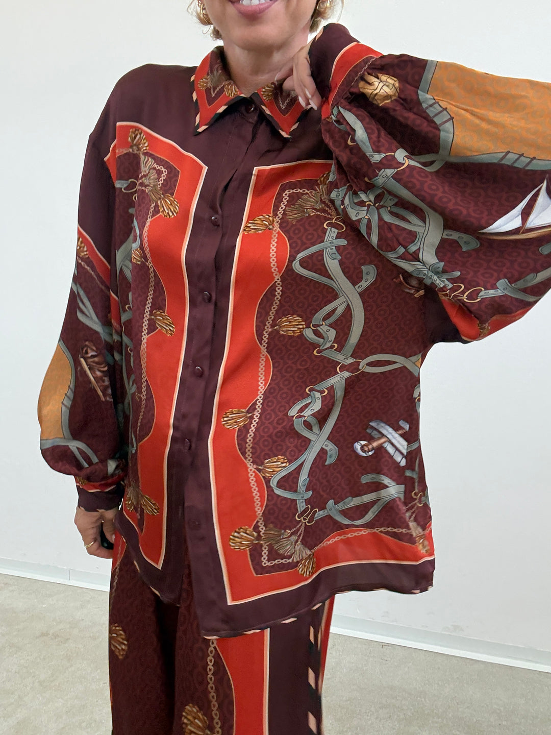 CAMICIA NATALIA FANTASIA BORGOGNA