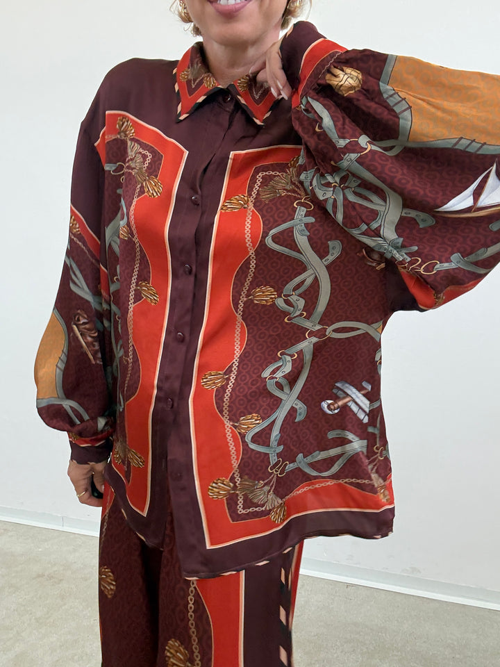 CAMICIA NATALIA FANTASIA BORGOGNA