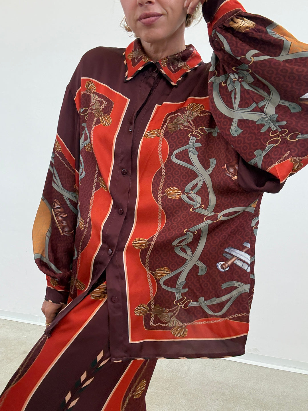 CAMICIA NATALIA FANTASIA BORGOGNA