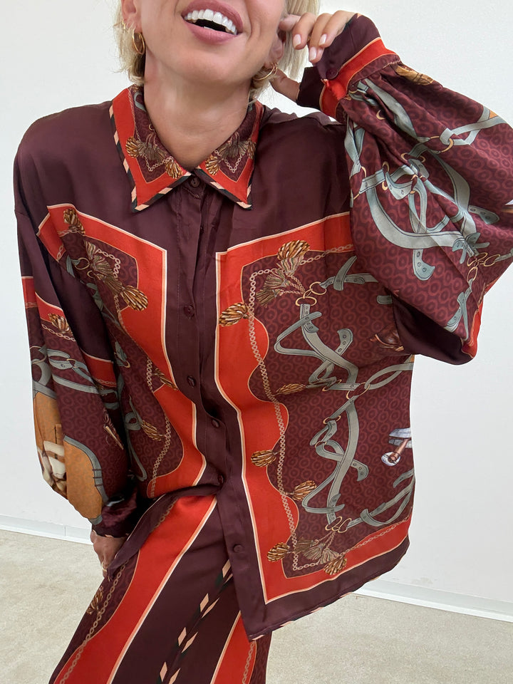 CAMICIA NATALIA FANTASIA BORGOGNA