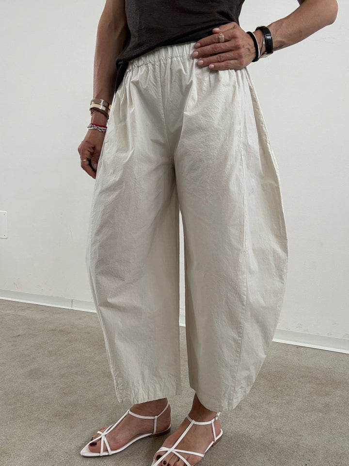 PANTA GISELLA COTONE GESSO