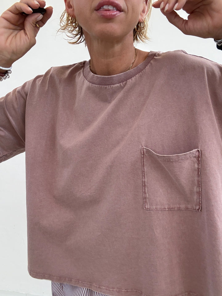 TSHIRT SCATOLA STONE VINO
