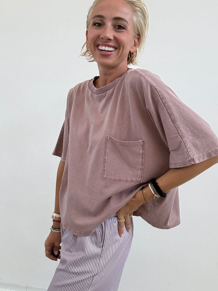 TSHIRT SCATOLA STONE VINO