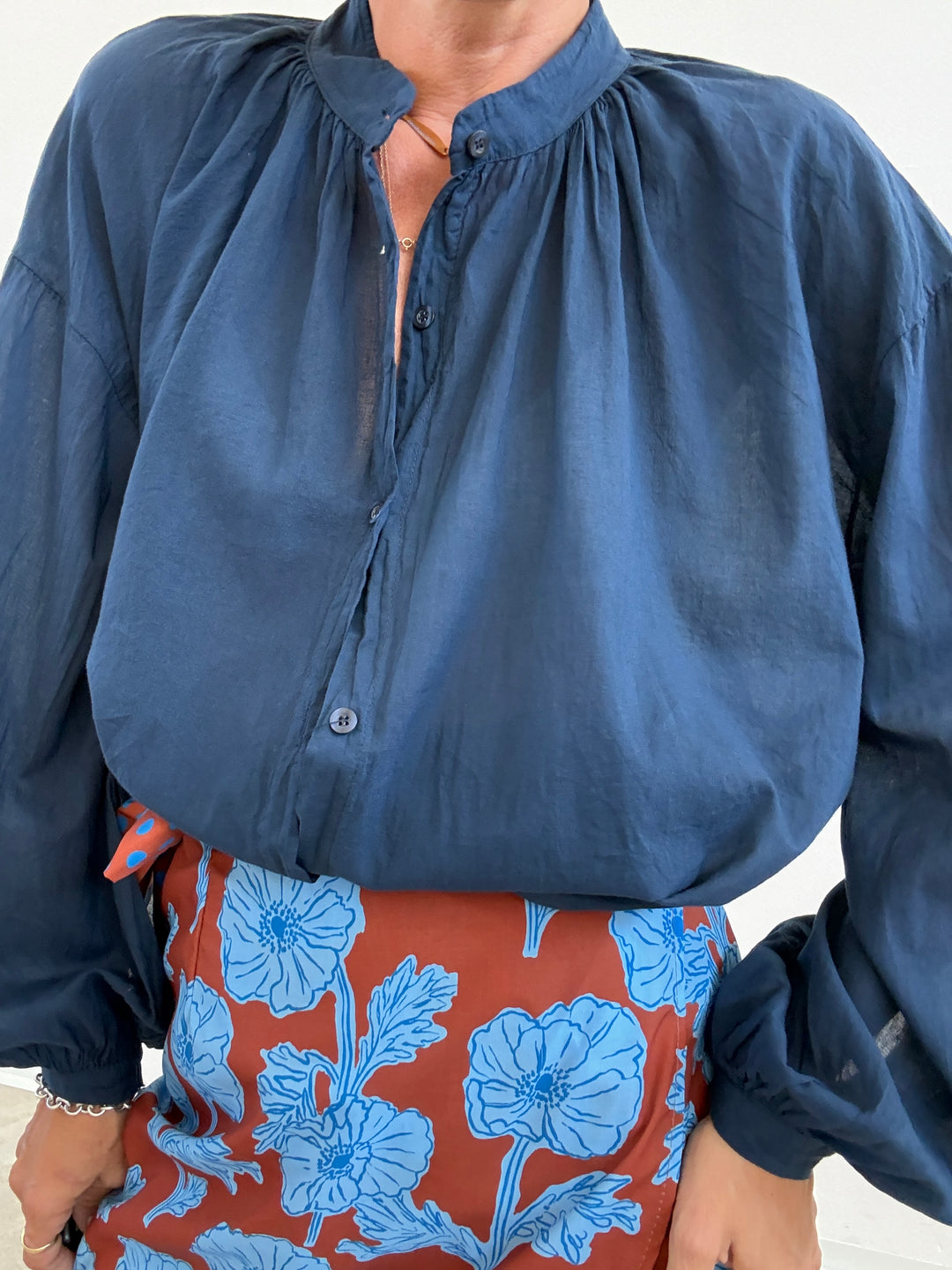 CAMICIA MUSSOLA BLU