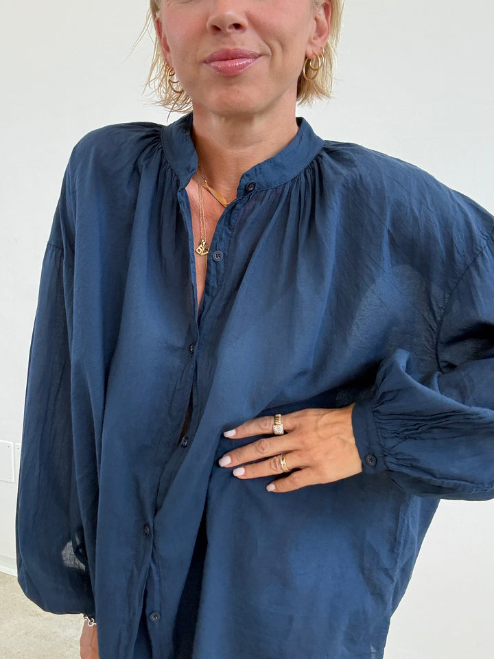 CAMICIA MUSSOLA BLU