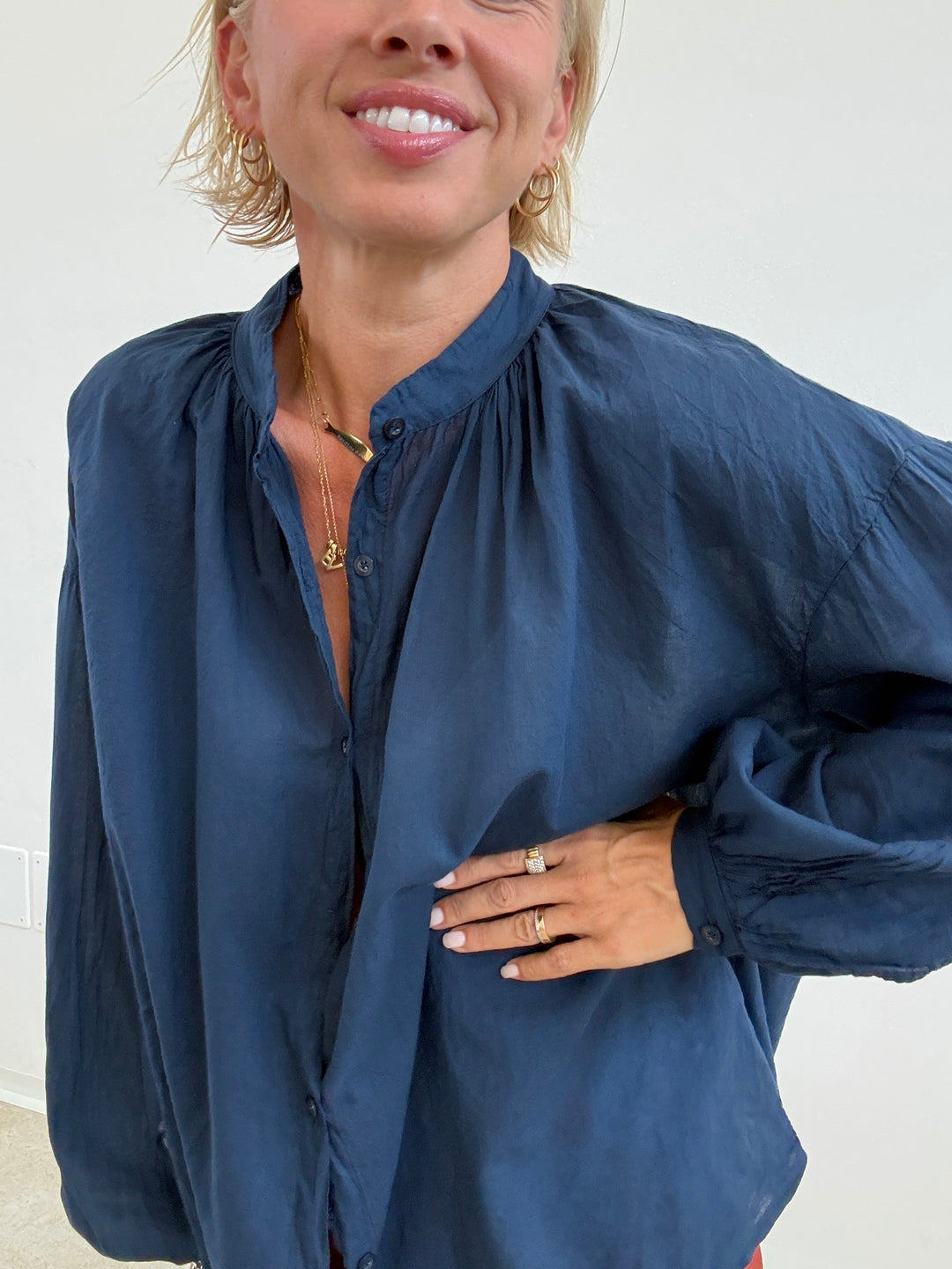 CAMICIA MUSSOLA BLU