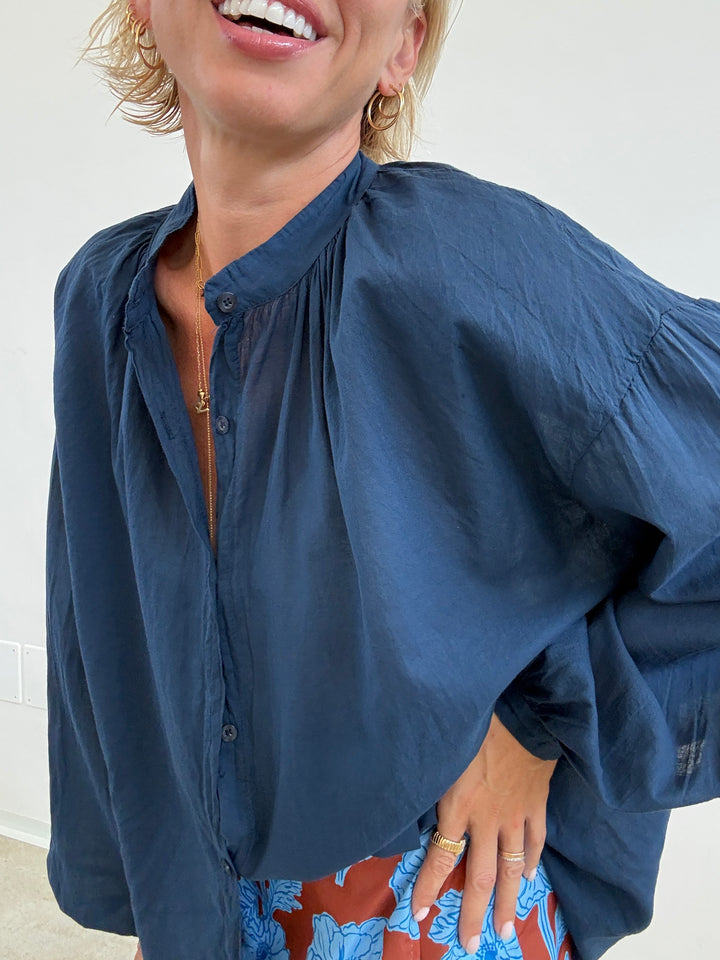 CAMICIA MUSSOLA BLU