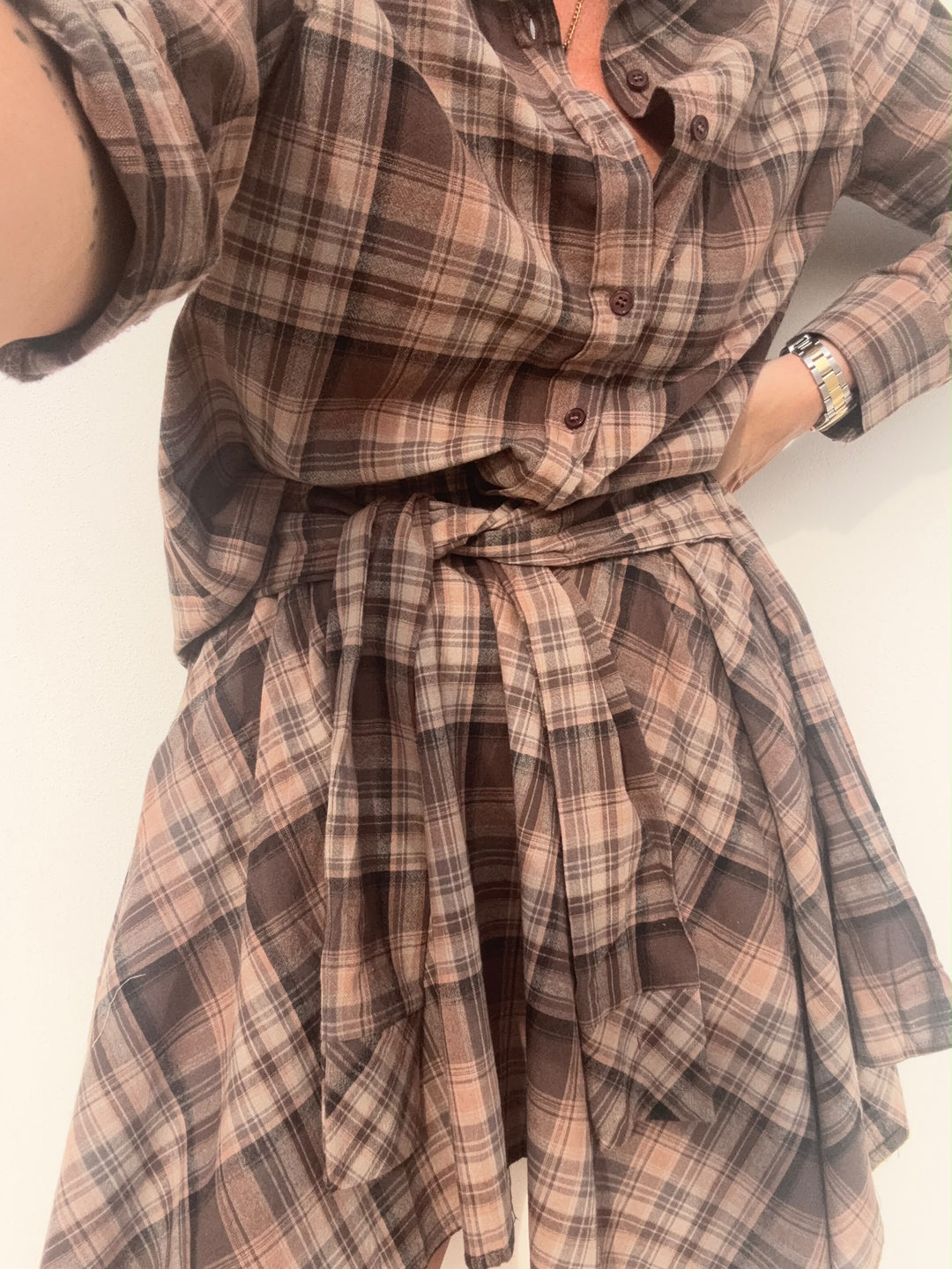 CAMICIA TARTAN CAMEL