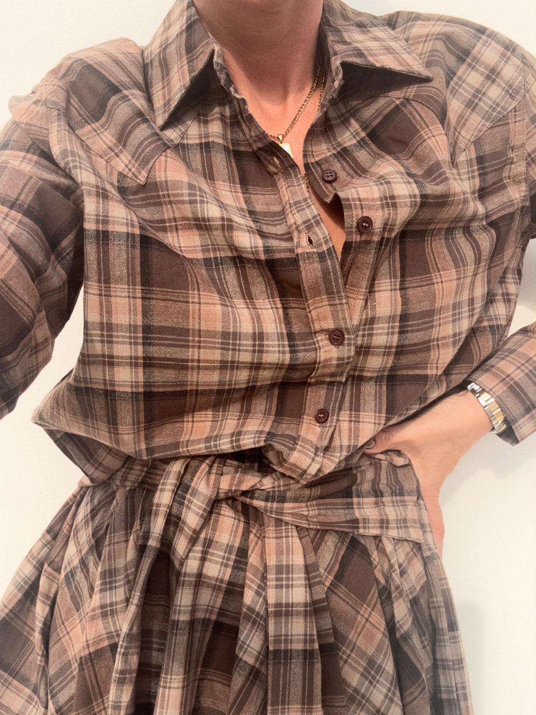 CAMICIA TARTAN CAMEL