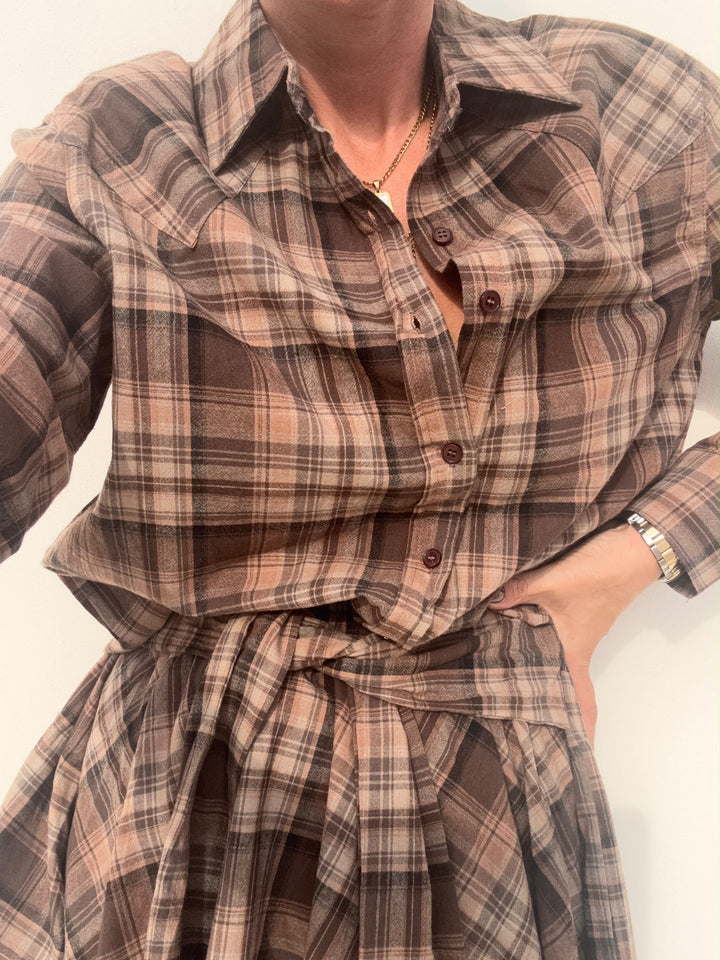 CAMICIA TARTAN CAMEL