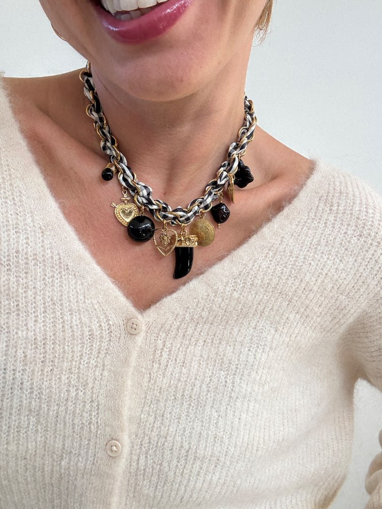 COLLANA CATENA VICHY NERO;COLLANA CATENA VICHY NERO;COLLANA CATENA VICHY NERO;COLLANA CATENA VICHY NERO;COLLANA CATENA VICHY NERO